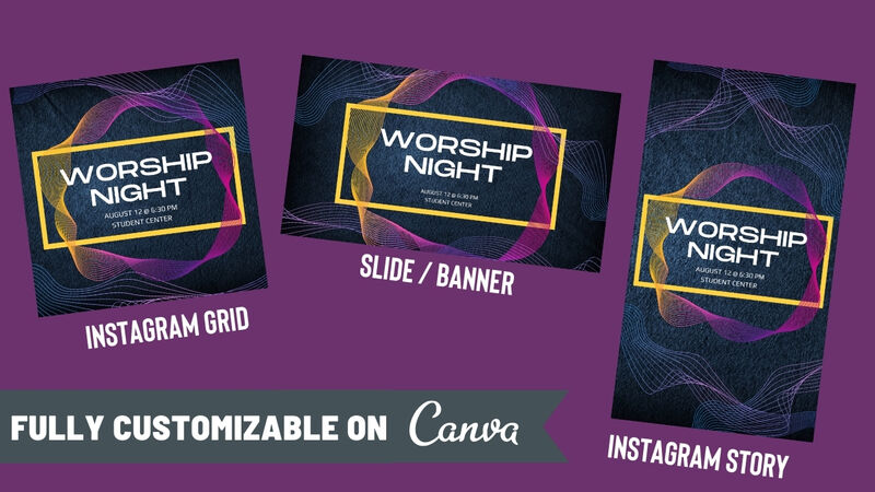 Worship Night Canva Graphics Kit
